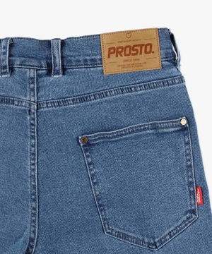 Męskie niebieskie spodnie jeansowe PROSTO jeansy Regular Pocklog W30L32