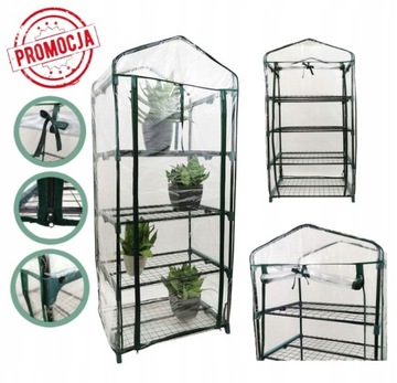 MINI SZKLARNIA OGRODOWA NA BALKON REGAŁ BALKONOWY 4PÓŁKI 160x68x51 PROMOCJA
