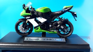 Kawasaki NINJA ZX-10R 2009 Zielone Metalowy Model WELLY 1:18