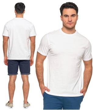 T-Shirt Koszulka Klasyczna Męska Bawełniana Krótki Rękaw Biała MORAJ XL