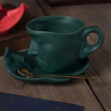 Kubek do kawy Ceramiczny kubek do kawy kuchenny mleczny Zielony