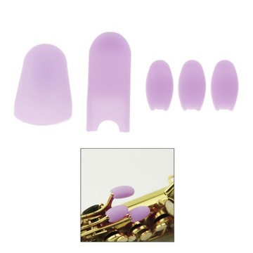 1 zestaw saksofonowych silikonowych poduszek pod kciuk Podkładki pod dłonie w kolorze fioletowym