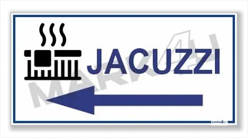 Jacuzzi strzałka w lewo| Druk UV na płycie | Basen
