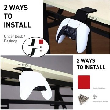 Akrylowe 2 szt. Zestaw słuchawkowy do stojaka na kontrolery Czarny 2 szt