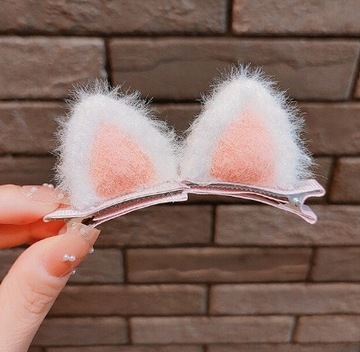 Заколки для волос Cat Ears Pink WHITE, 2 шт.
