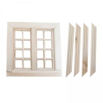2x miniaturowe okno domku dla lalek w skali 1:12