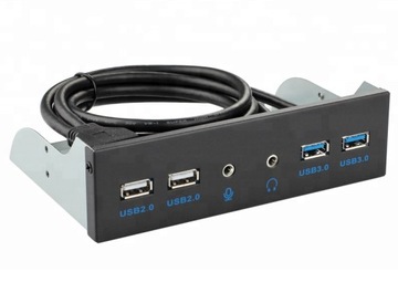 Передняя панель 2x USB3.0 2x USB2.0 2x Аудио 5.25