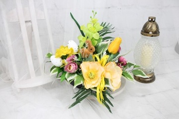 Пасхальное украшение, надгробный букет, композиция, украшение могилы