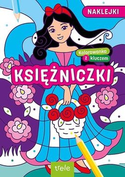 Kolorowanka z kluczem księżniczki naklejki