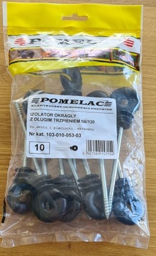 PASTUCH IZOLATOR Pomelac DO DREWNA FI6/13cm 10 szt