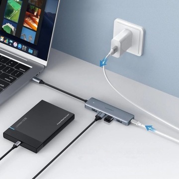 АДАПТЕР UGREEN HUB SPLITTER USB-C TYPE-C НА 4x USB 3.0 ПЕРЕДАЧА ДО 5 Гбит/с