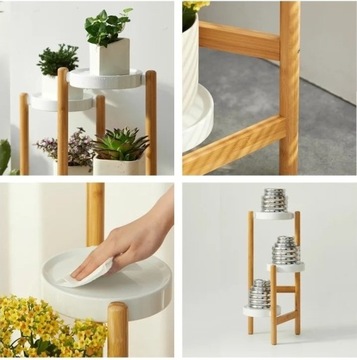 Подставка для цветов Растения Трехъярусная 3 полки 79,5 см БЕЛАЯ Бохо