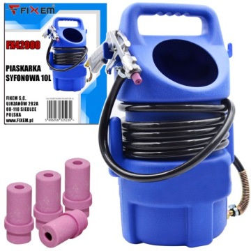 PIASKARKA PNEUMATYCZNA SYFONOWA 10L PISTOLET DO CZYSZCZENIA PIASKOWANIA