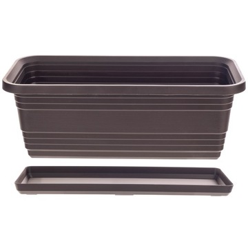 БАЛКОННЫЙ ЦВЕТОЧНЫЙ ГОРШОК КОРОБКА ЦВЕТОЧНЫЙ ГОРШОК 40см + ПОДСТАВКА MOKKA