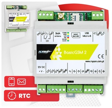 BasicGSM-D4M 2 Модуль ROPAM GSM SMS-уведомление E-MAIL GPRS, DIN, 8 входов