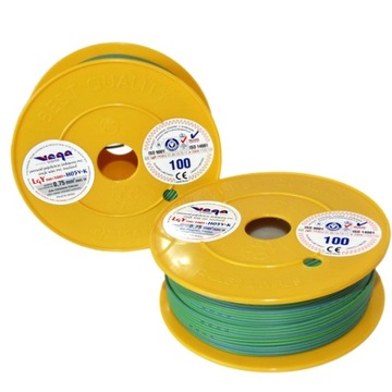 Przewód LGY/H05V-K 0,75 mm2 100m Zielono-Niebieski