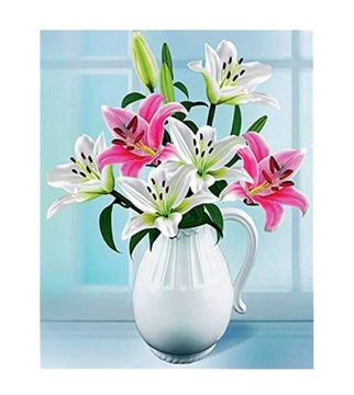 KWIATY HAFT DIAMENTOWY Diamond Painting 5D 30x40 MOZAIKA DIAMENTOWA HOBBY