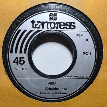 Сингл ABBA Chiquitita / Lovelight 7 дюймов 79 дюймов VG+