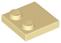 10 szt, Tan Tile 2 x 2 with Studs on Edge 33909