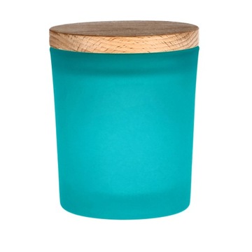 Pojemnik szklanka do świec 245 ml z pokrywka drew