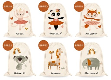 WOREK WORECZEK NA KAPCIUSZKI UBRANKA DO PRZEDSZKOLA ŻŁOBKA IMIĘ DZIECKA