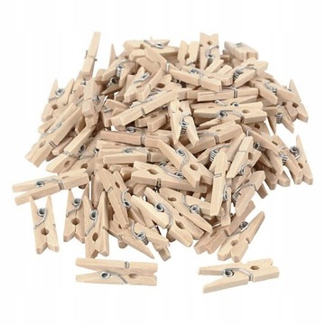 mini KLAMERKI drewniane OZDOBNE spinacz ŻABKI x200