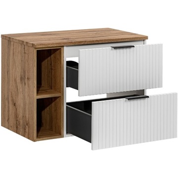 ADEL WHITE шкаф под умывальник 80 см с полкой и столешницей WOTAN ДУБ