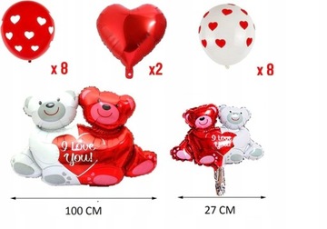 НАБОР ШАРОВ ДЛЯ РОМАНТИЧЕСКОГО ВЕЧЕРА КРАСНЫЕ СЕРДЕЧКИ ЛЕПЕСТКИ РОЗ 1000 ШТ.