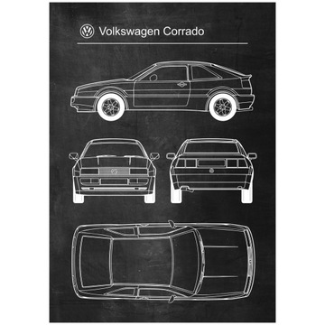 Plakat Volkswagen Corrado Retro Schemat Poster