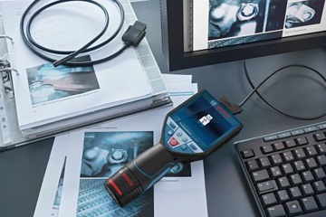 Инспекционная камера Bosch GIC 120C, аккумулятор 2 Ач, зарядное устройство L-Boxx microSD 4 ГБ