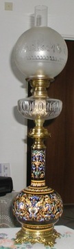 lampa naftowa - klosz kula trawiona 2 poł. XIX w