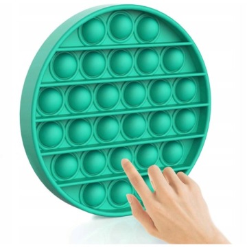 Килимок сенсорний антистрес Pop it Bubble силіконова зелена 13 см