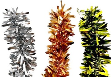 ЦЕПЬ ДЛЯ РОЖДЕСТВЕНСКОЙ ЕЛКИ СЕРЕБРЯНАЯ МЕТАЛЛИЧЕСКАЯ ПЛОТНАЯ ЕЛОЧНАЯ ГИРЛЯНДИЯ 2М