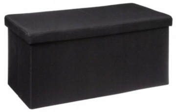 SMUKEE SKŁADANY PUF ZE SCHOWKIEM Ławka 76x38x38cm czarny