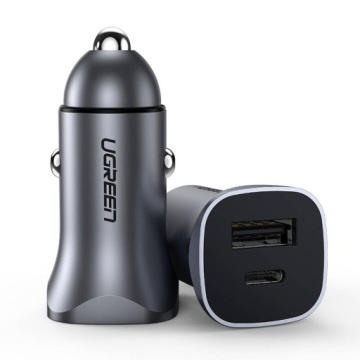 АВТОМОБИЛЬНОЕ ЗАРЯДНОЕ УСТРОЙСТВО UGREEN USB C / USB 24 Вт PD QC TYPE C ПРИкуриватель