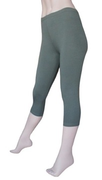 Legginsy getry leginsy bawełniane 3/4 rybaczki 3XL oliwkowe