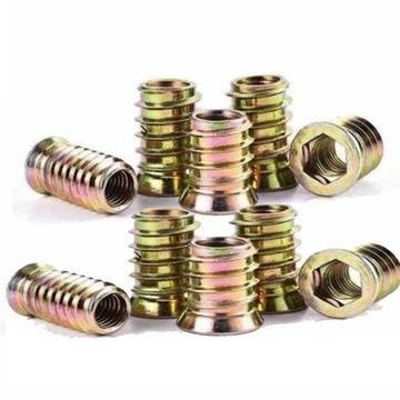 Mufa wkręt śruba do drewna dwugwintowa M5 x 10mm Wypustka meblowa