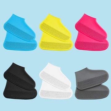 Wodoodporne silikonowe ochraniacze na buty na deszczowe buty rowerowe w kolorze czarnym M