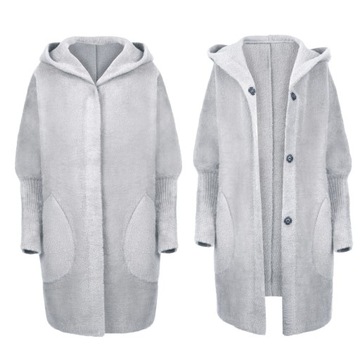 SWETER ALPAKA CIEPŁY MILUTKI WEŁNA OVERSIZE KAPTUR RÓŻNE KOLORY