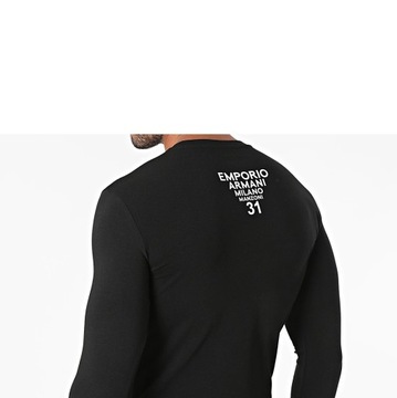 EMPORIO ARMANI stylowa włoska koszulka Longsleeve t-shirt BLACK rozmiar L