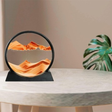 ПЕСОЧНОЕ ИЗОБРАЖЕНИЕ КРУГЛОЕ СТЕКЛО ПЕСОЧНЫЕ ЧАСЫ 3D ПЕЙЗАЖ ВРАЩАЮЩЕЕ 3D ИЗОБРАЖЕНИЕ