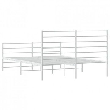 Металлический каркас кровати с изголовьем и изножьем, белый, 120х190 см.