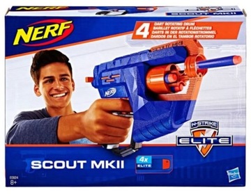 NERF ДРОТИК + 4 ДРОТИКА SCOUT MKII