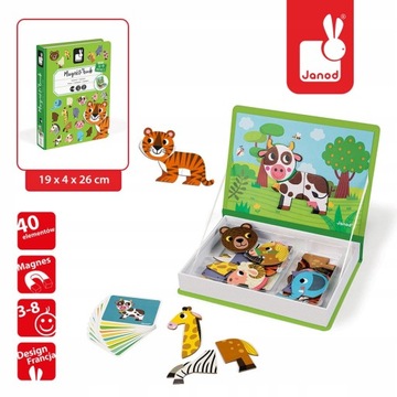JANOD MAGNETIBOOK ANIMALS Магнитный пазл