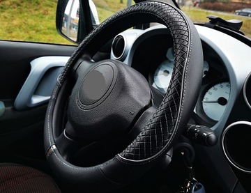 VW Caddy Jetta Lupo Sharan Up Pokrowiec na kierownice czarny PREMIUM