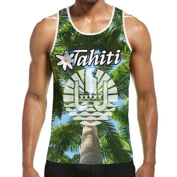 Koszulka bez rękawów 3D Print Polynesia Tahiti