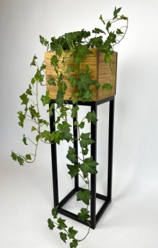 Промышленная подставка для цветов LOFT, средняя, ​​ПОДСТАВКА ДЛЯ ЦВЕТОВ ДУБА, подставка из массива дерева