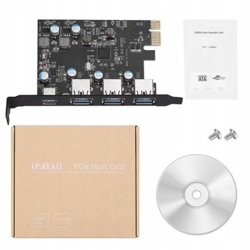 PCIE USB 3.0 Тип C(1) Тип A(3) Карта PCI-e — USB