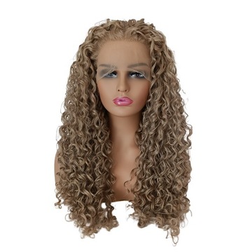 Peruka LACE FRONT blond afro loki + czepek GRATIS