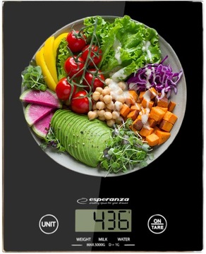 ELEKTRONICZNA WAGA KUCHENNA CYFROWA PRECYZYJNA 5KG 1g ŁADNE LCD DOTYK